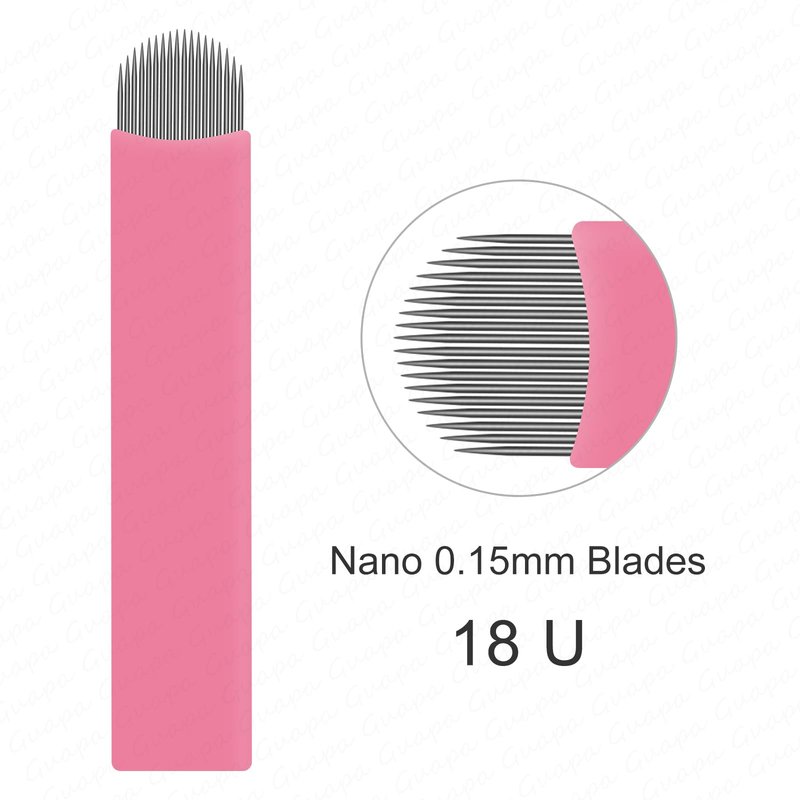 Guapa Professional Manual Microblading Pen Kit with 20 Disposable Microblading Needles - Matte Black/Pink Pen,Ergonomic Design for Eyebrow and Lip Tattooing (Kit 1-Pink)