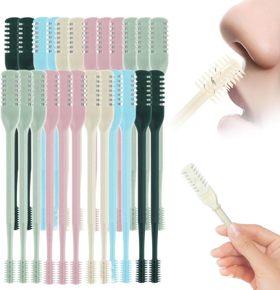 Nasal Hair Cutter - 2-in-1 Double-Sided Nose Hair Trimmer for Men & Women | 360° Rotating Portable Nostril Hair Remover (5 PCS)