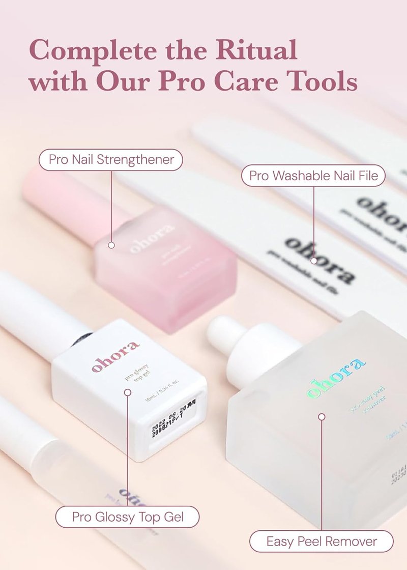 ohora Gel Nail Care - Pro Nail Strengthener for Healthy, Strong Nails | Easy Application & Removal
