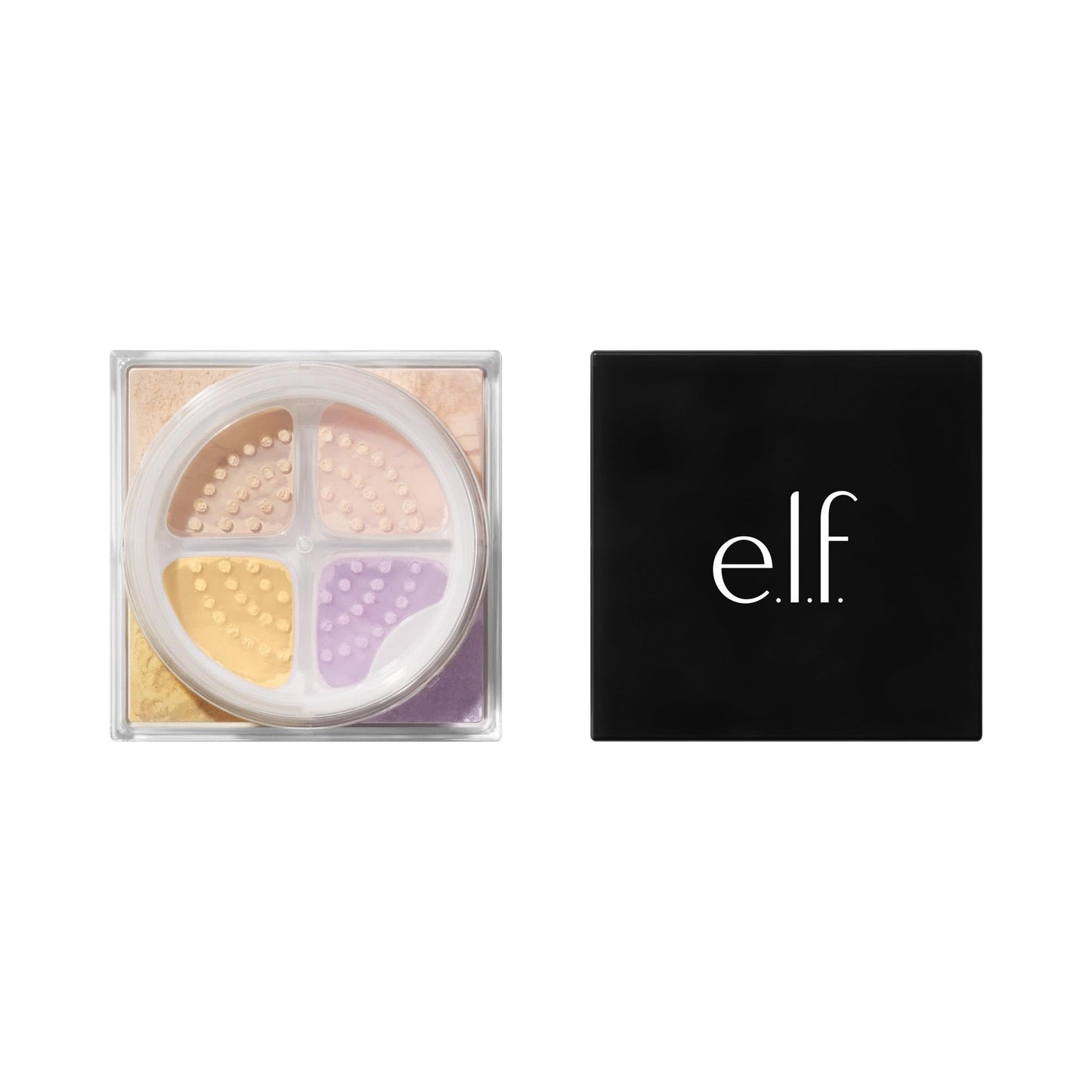e.l.f. Set it Bright Powder Quad, Brightening Loose Setting Powder, Bakes, Blurs & Sets for Soft-Matte Radiance, Velvet Puff Included, Vegan & Cruelty-Free, Medium-Tan