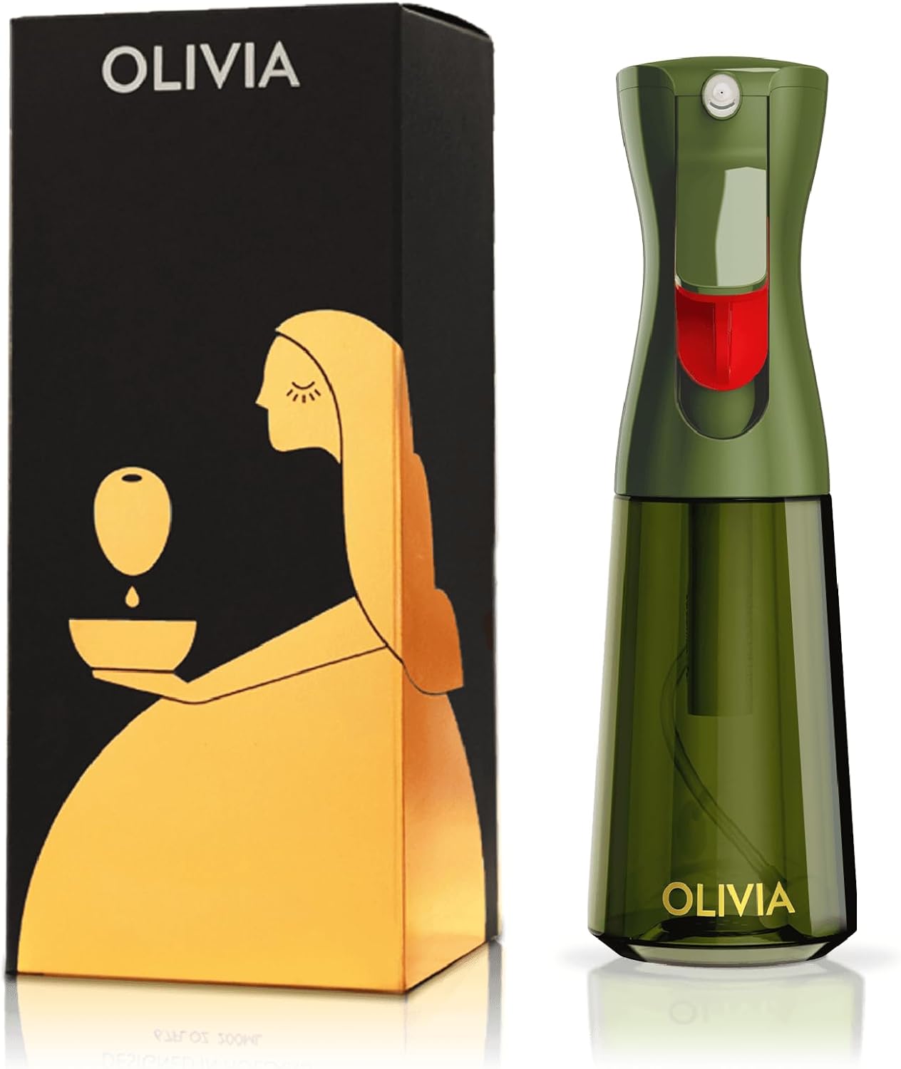 Advanced Kitchen Oil Sprayer - Flairosol Technology for Fine Mist & Portion Control | Refillable Glass Olive Oil Bottle, 200ml (Golden Leaves)