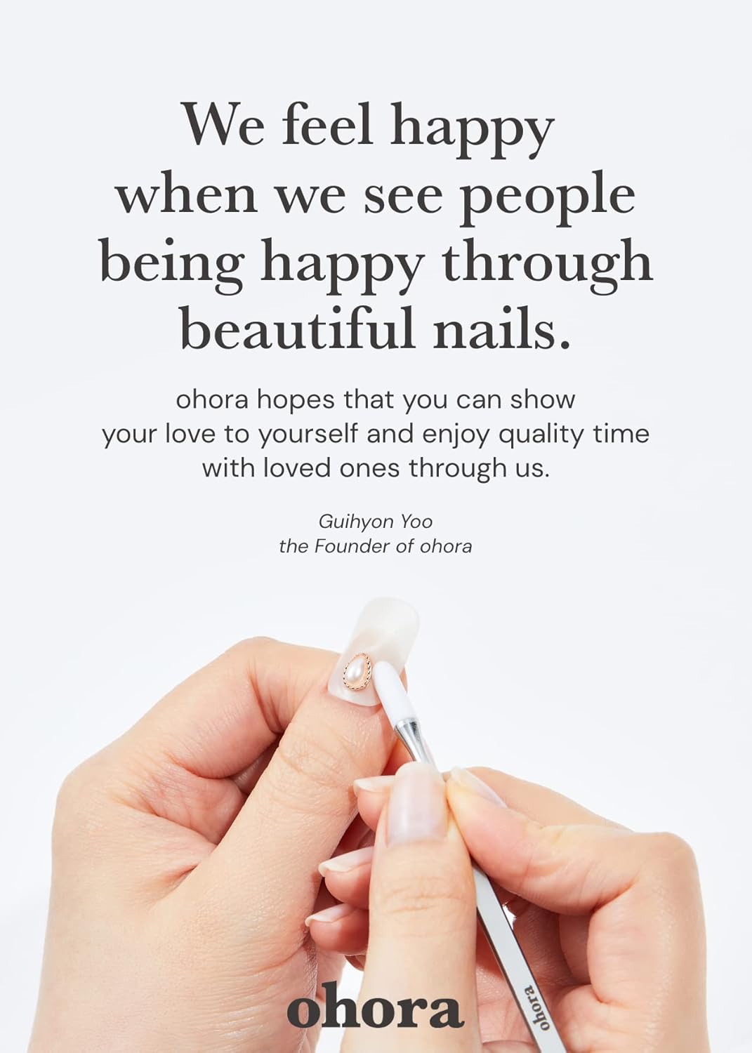 Ohora Semi-Cured Gel Nail Strips - Salon-Quality Bare Gray Design | Easy Application & Removal, Includes Prep Pads & File