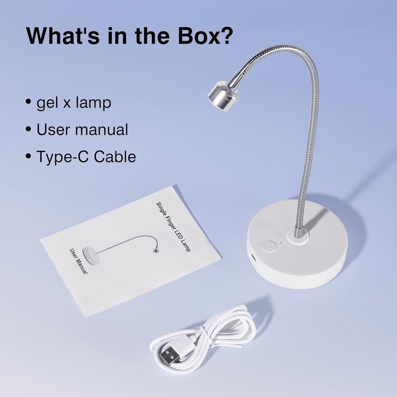 Portable Gel X Nail Flash Cure Lamp - Cordless UV LED Gooseneck Design | Rechargeable Nail Dryer for Home & Salon