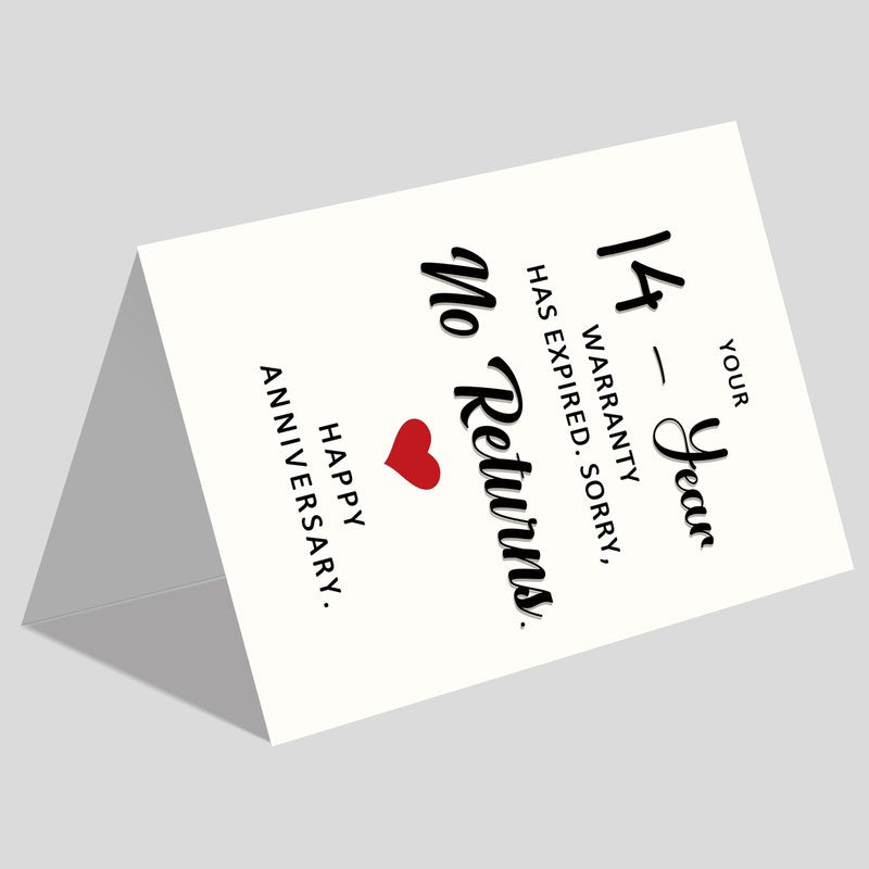 Smithtuy Funny 14 Year Anniversary Card,14th Wedding Anniversary Card Gifts for Him Her Husband Wife Couples,Ivory Anniversary Cards Gifts for Women Men