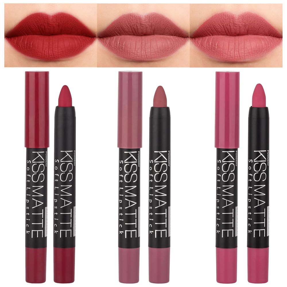 Matte Lipstick - Long-Lasting Velvet Lip Crayon with Waterproof Formula | Smooth Lightweight Lip Color, 08