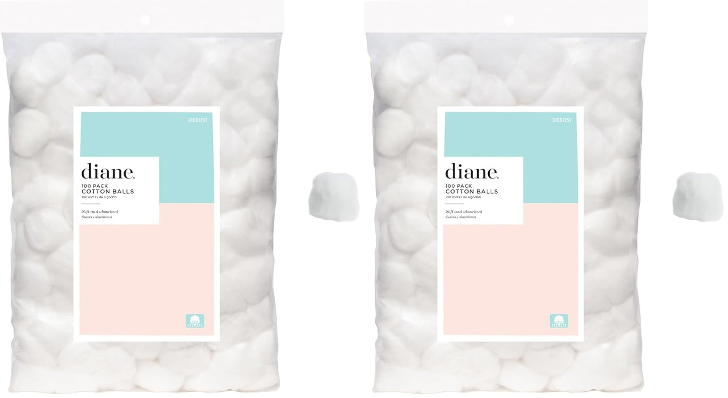100% Pure Cotton Balls - Soft & Super Absorbent, 100 Count | Ideal for Makeup Removal, Nail Polish & First Aid