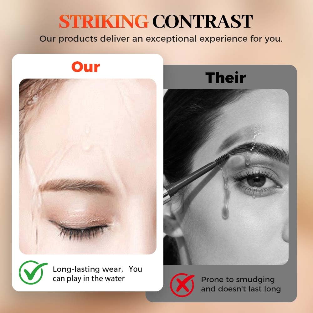 2 Pcs Microblading Eyebrow Pencil, 2026 Upgraded Waterproof Microblading Eyebrow Pen, 3D Fork Tip Brow Pencils for Women with Hair Like Strokes Long Lasting (Gray)