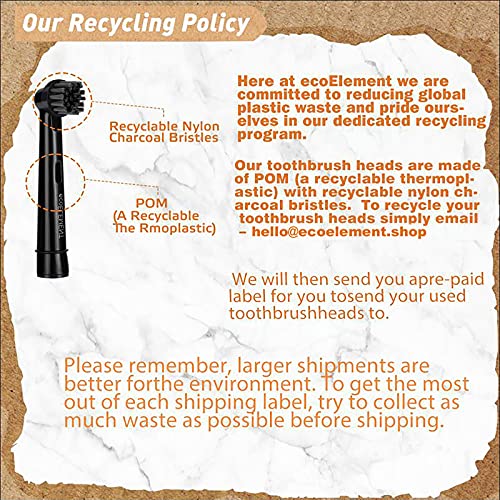 ecoELEMENT 4-Pack Replacement Toothbrush Heads Compatible with Oral-B