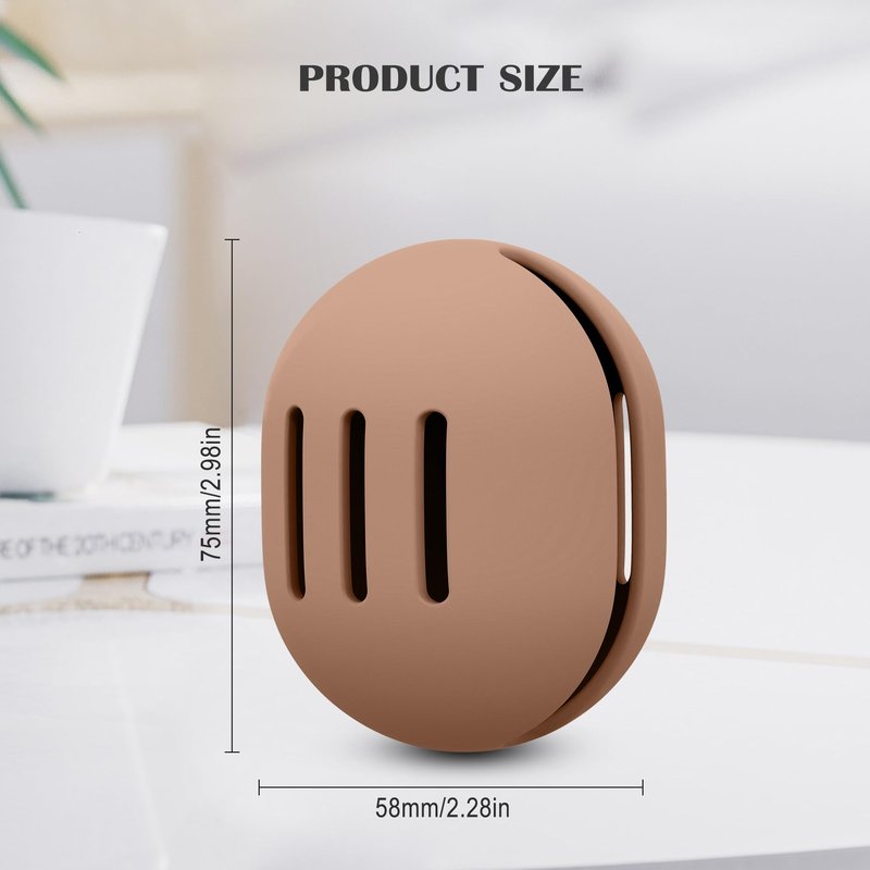 FVION Trendy Silicone Makeup Blender Holder, Silky Smooth Beauty Sponge Case, Travel Container for Makeup Tools (Brown)