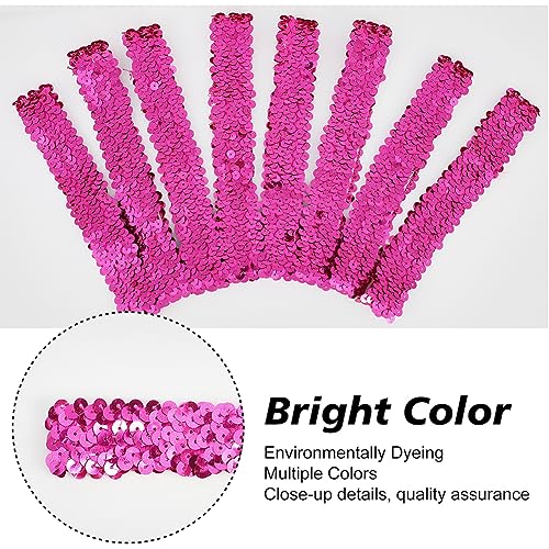 GORGECRAFT 12-Piece Sequin Elastic Headband Set for Sports and Party