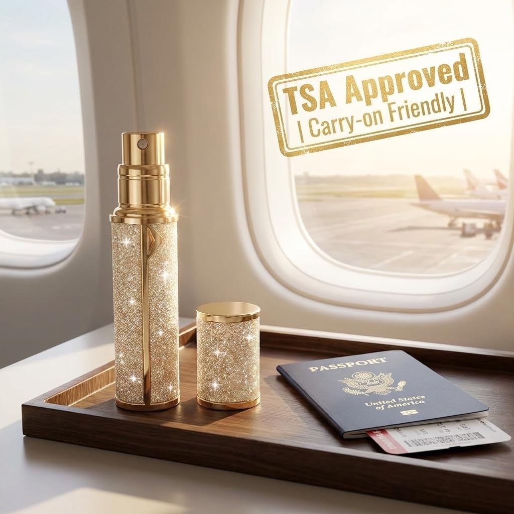 Refillable Travel Perfume Bottle - 5ml Leak-Proof TSA Atomizer | Perfect Valentine's Day Gift