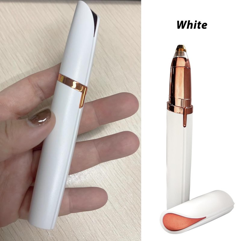 LiXiongBao 2 Pack USB Rechargeable Portable Electric Eyebrow Trimmer Pen for Women,Painless Precision Eyebrow Hair Remover, Safe Eyebrow Shaver Razor Tool for face Leg Lip Armpit Hand(White)