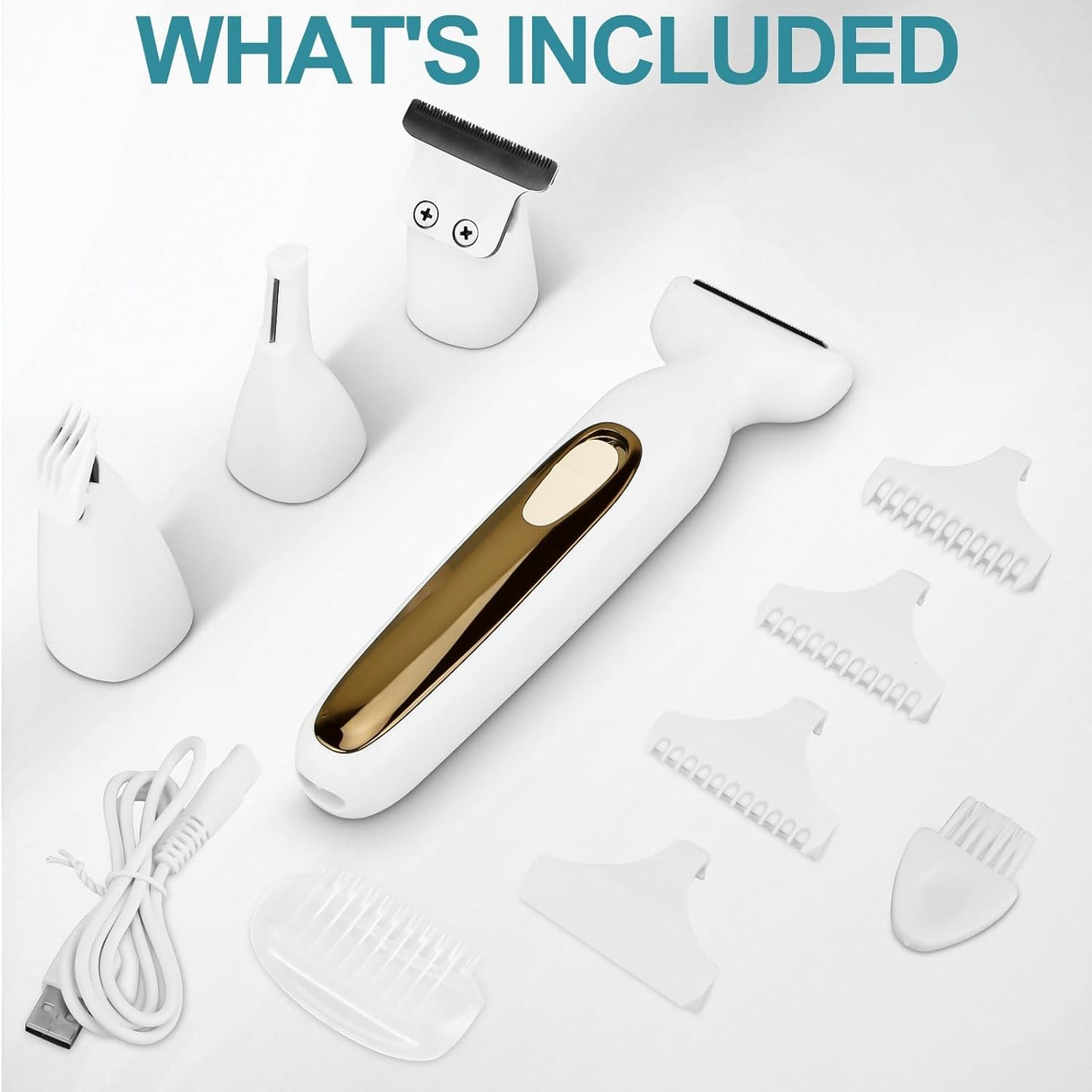 Electric Body Hair Trimmer - 4-in-1 Waterproof Grooming Kit for Men & Women | Rechargeable & Cordless