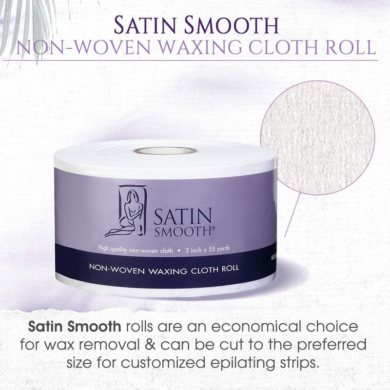 Satin Smooth Non-Woven Waxing Cloth Roll, 3 in x 55 yards