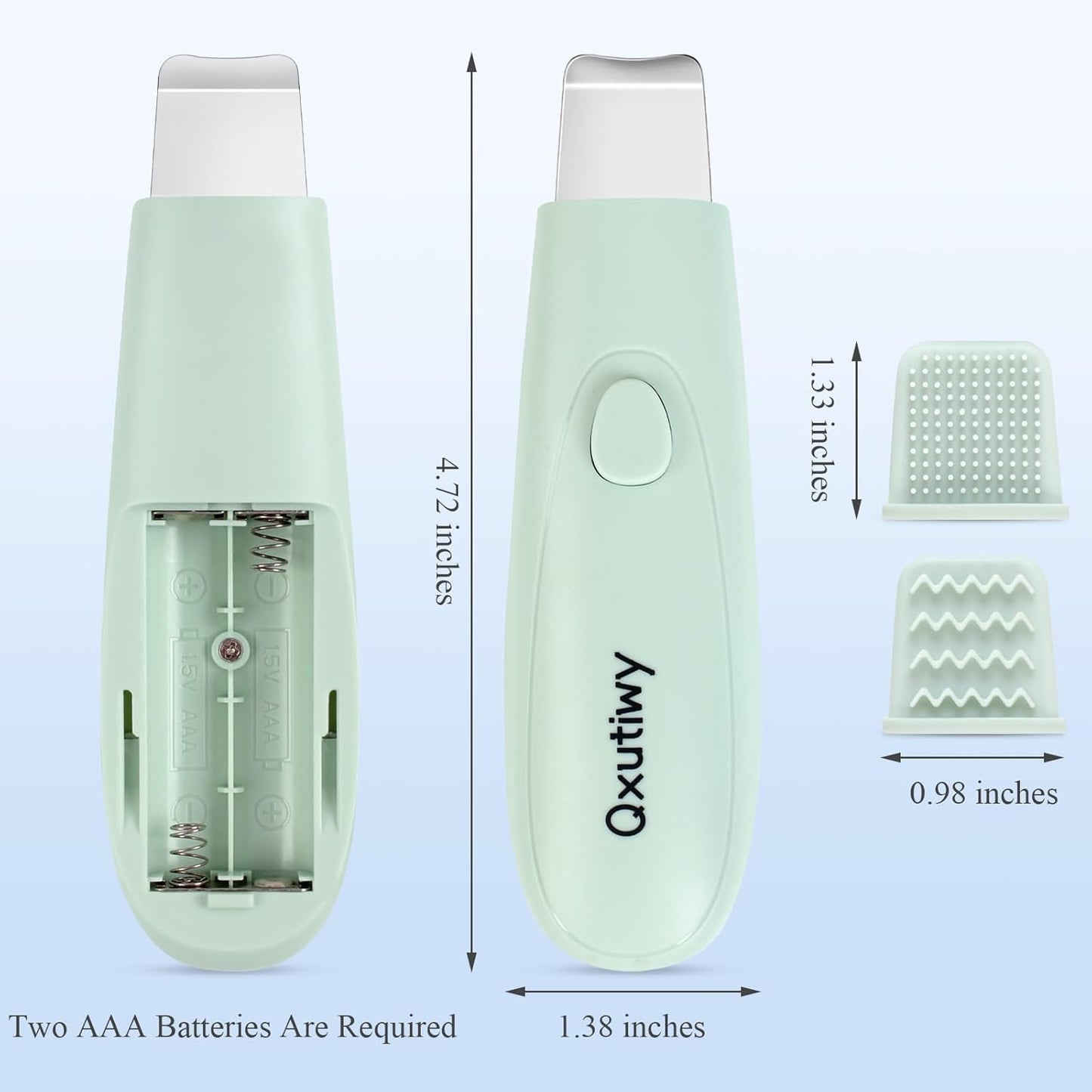 Skin Scrubber | 2-in-1 Pore Cleaner Tool for Deep Cleansing - Blackhead Remover with Silicone Brush Heads
