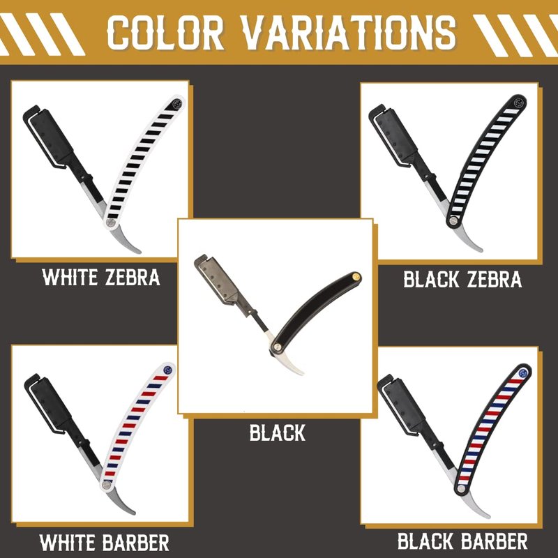 Better Barber Professional Straight Edge Razors for Men-Premium Straight Disposable Razor Kit for Shaving Hair/Beard-Men’s Shave Kit Safety-Straight Edge Razor for Men (Refill blades pack, 10 Units)