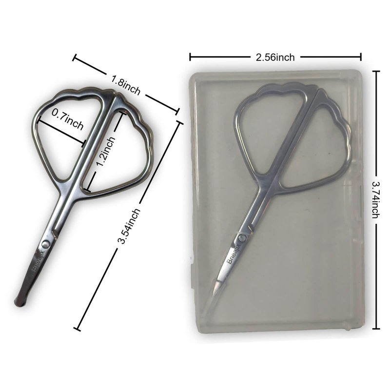 Bneajix 2PCS Stainless Steel Safety Nose Hair Trimmers, Grooming Scissors Set for Men & Women, Rounded & Pointed Tip Small Shears for Nose Ear Eyebrow Beard Trimming, Baby Nail & Travel Portable