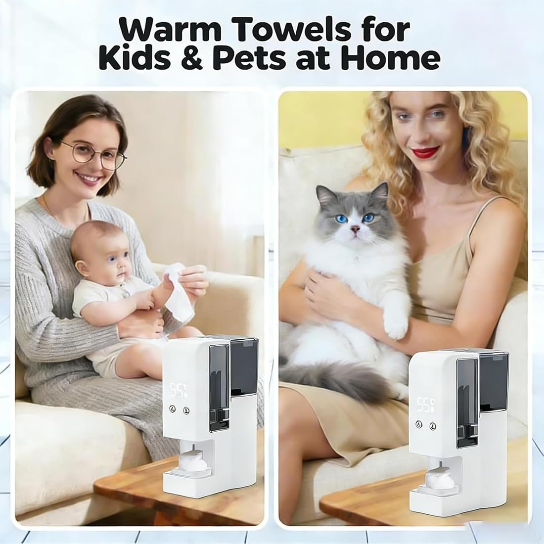 Automatic Hot Towel Dispenser - 5-Second Rapid Heating Face Towel Warmer | 55°C Constant Temp for Spa & Home Use (1 Set + 40 Towels)