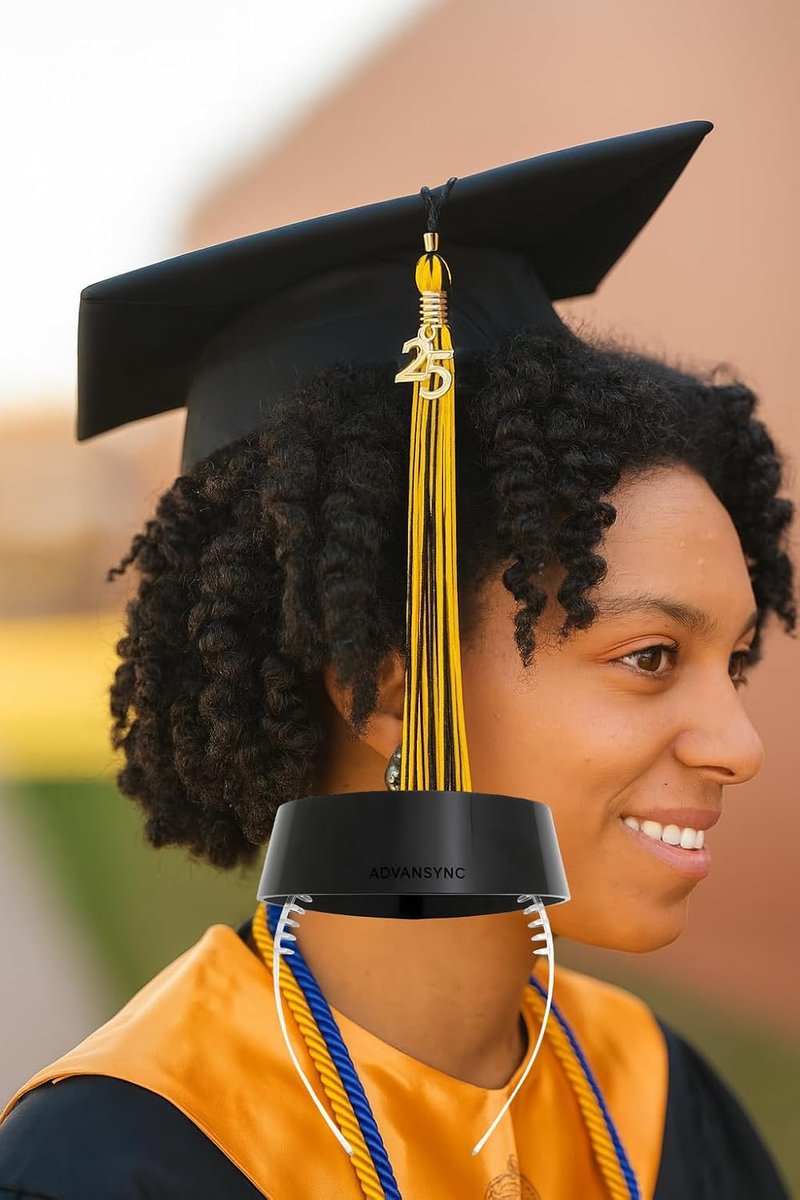 GradCapBand Deluxe Graduation Cap Headband - Stylish Black & Clear Design