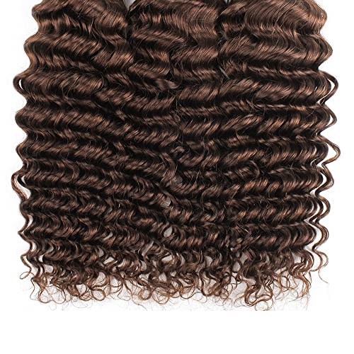 WuvuSnm Brown Deep Wave Human Hair Bundle #4 - 26 Inch