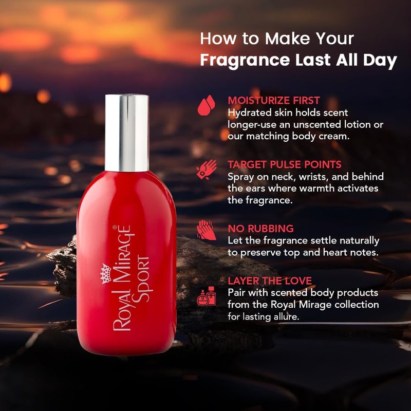 Royal Mirage Sport Eau de Cologne - Unique Fresh Green & Floral Fragrance Spray - 120ml (4 oz) Long-Lasting EDC - Authentic Heritage Scent