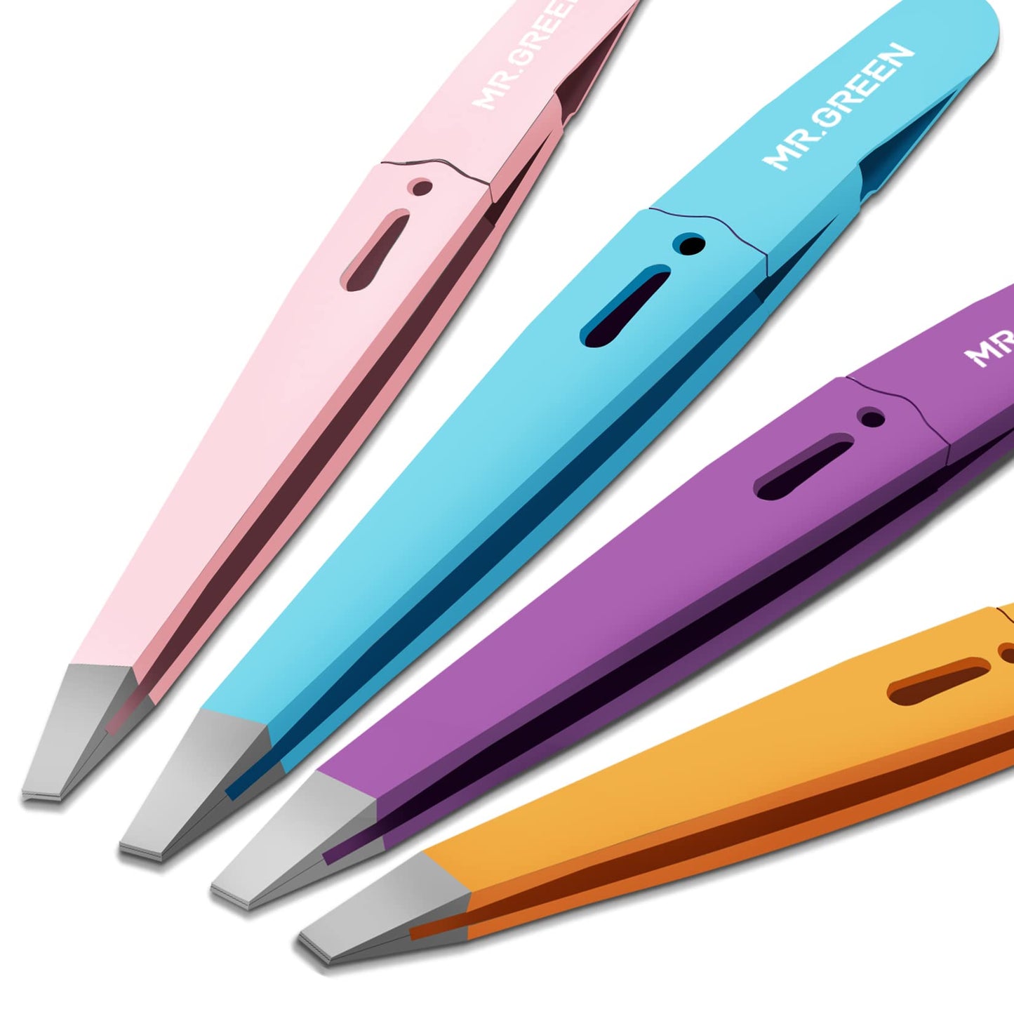 MR.GREEN Eyebrows Tweezers Colorful Beauty Fine Hairs Puller Makeup Tools Stainless Steel Slanted Eye Brow Clips Removal