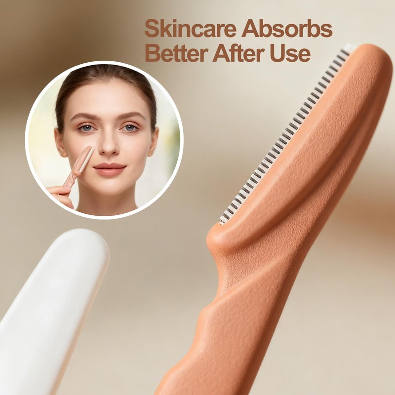 Bestac 12 Pcs Dermaplane Razor for Women & Men, Eyebrow Trimmer Shaver, Gentle Skin Care Tool, At-Home Facial Razor, Eyebrow Grooming Razor Set (Terracotta)