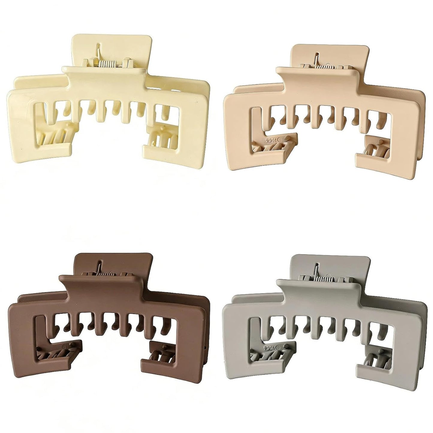 Hat-Friendly Claw Clips for Baseball Caps - Large Tortoise Shell Adjustable Non-Slip Hair Clips | 4-Pack Leopard, 10CM