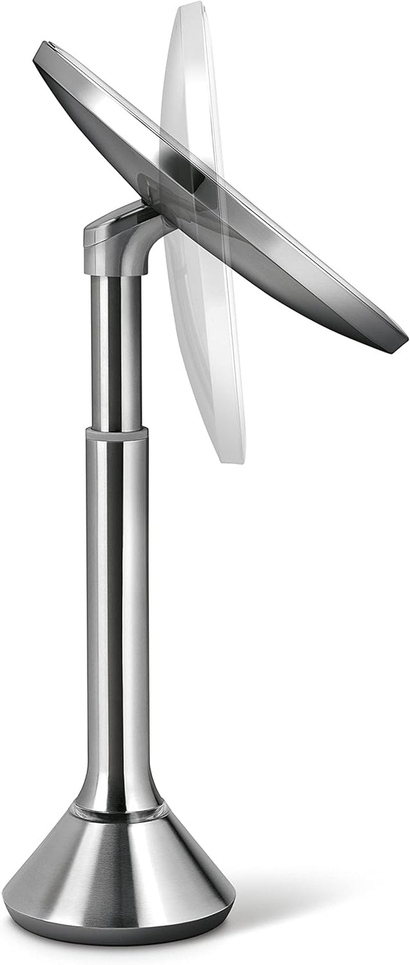 simplehuman 8" Round Sensor Makeup Mirror - Touch-Control Dual Light, 5x Magnification, Rechargeable & Cordless | Brushed Stainless Steel