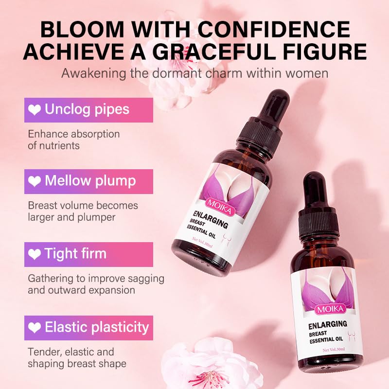 Natural Breast Care Oil - Organic Firming Serum for Women | Nourishing Massage Oil for Skin Elasticity & Tightening (1)