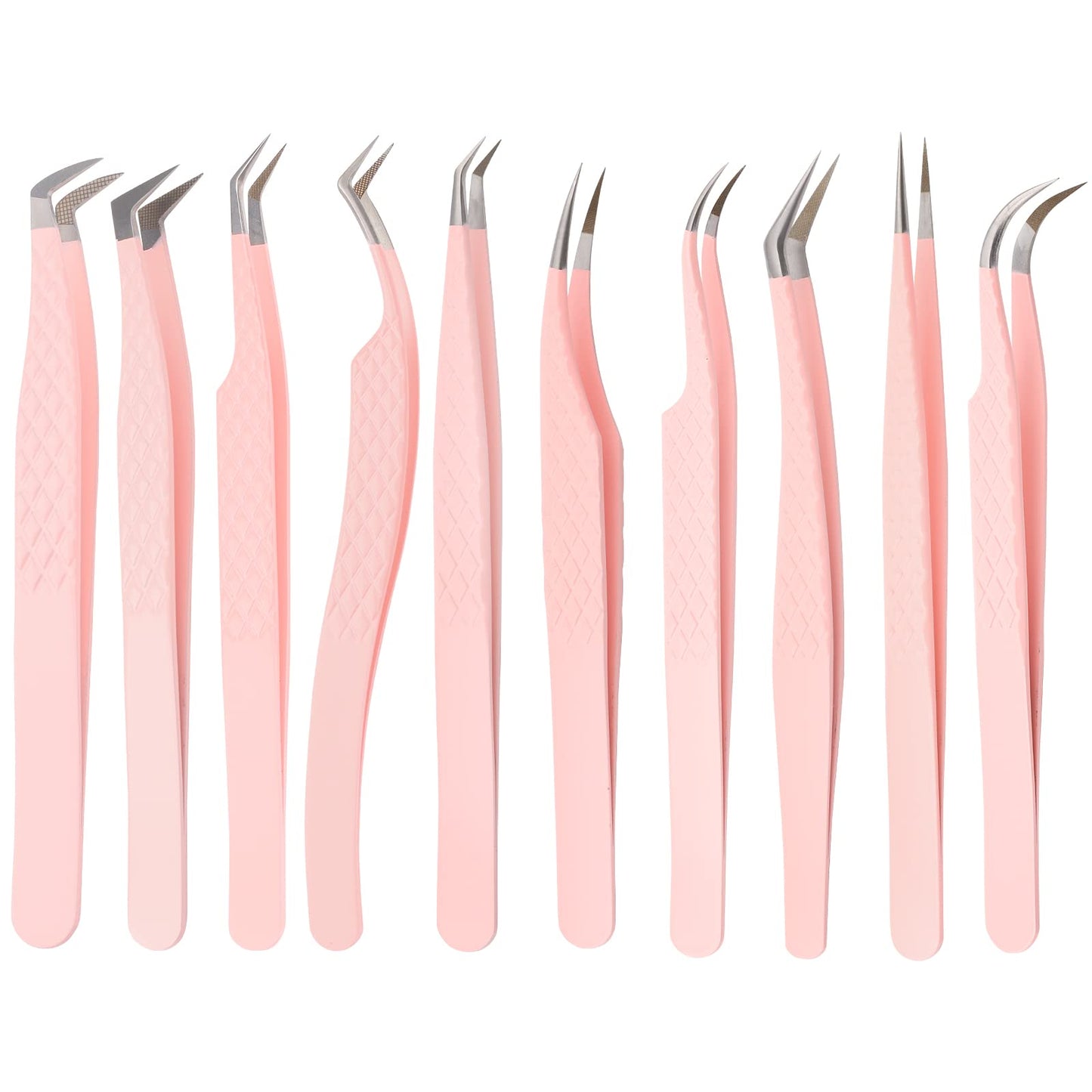 Pink Dolphin-shaped Eyelash Tweezers for Extensions - Curved, Fine, Angled