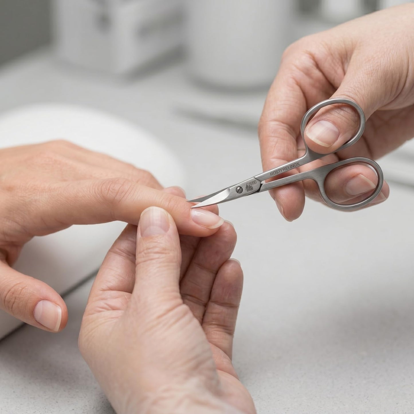 INOX Stainless Steel Tower Point Cuticle Scissors German Cuticle Remover. Made by Erbe in Solingen, Germany
