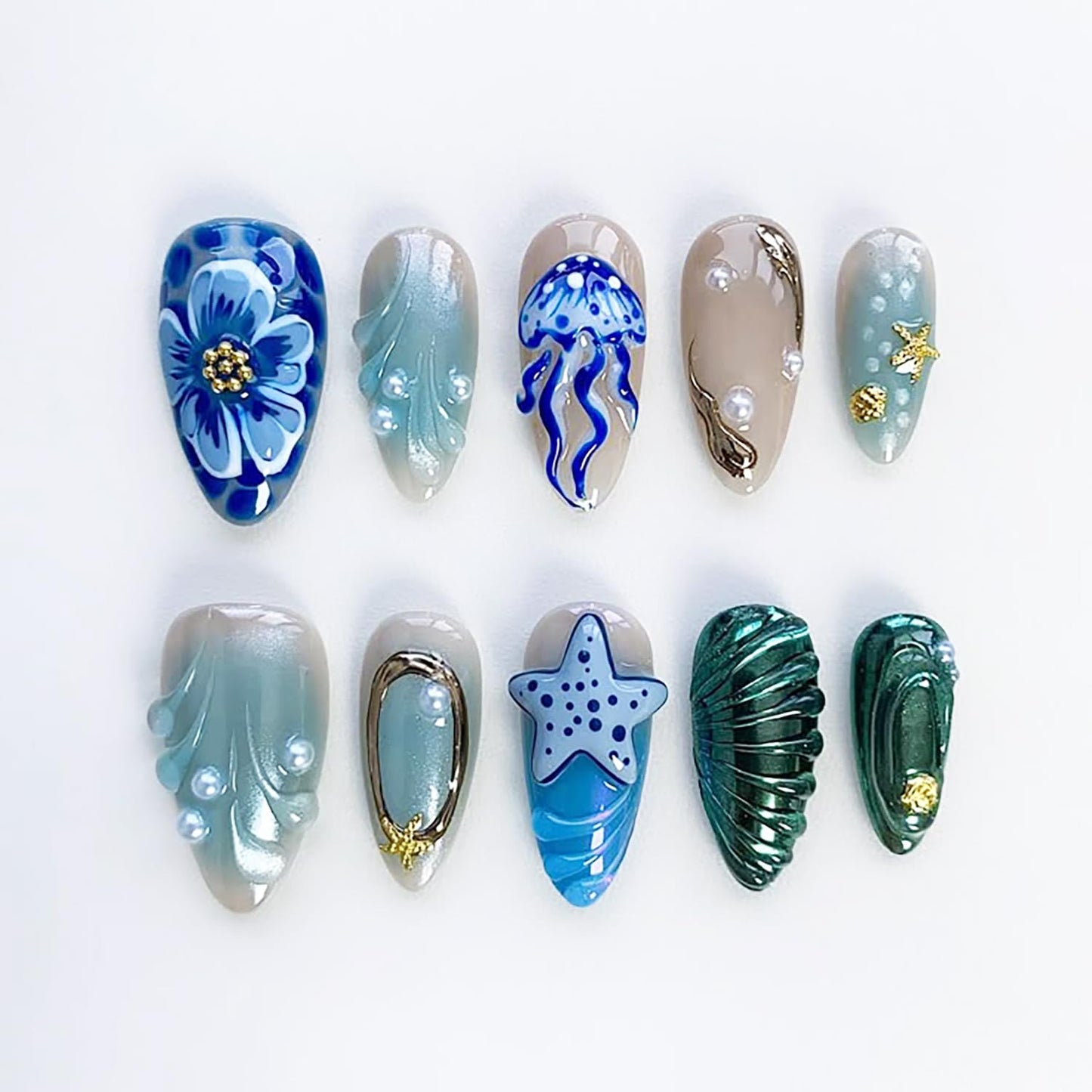 30Pcs Halloween Press-On Nails - 3D Spider & Bat Designs | Medium Almond Acrylic Tips for Women