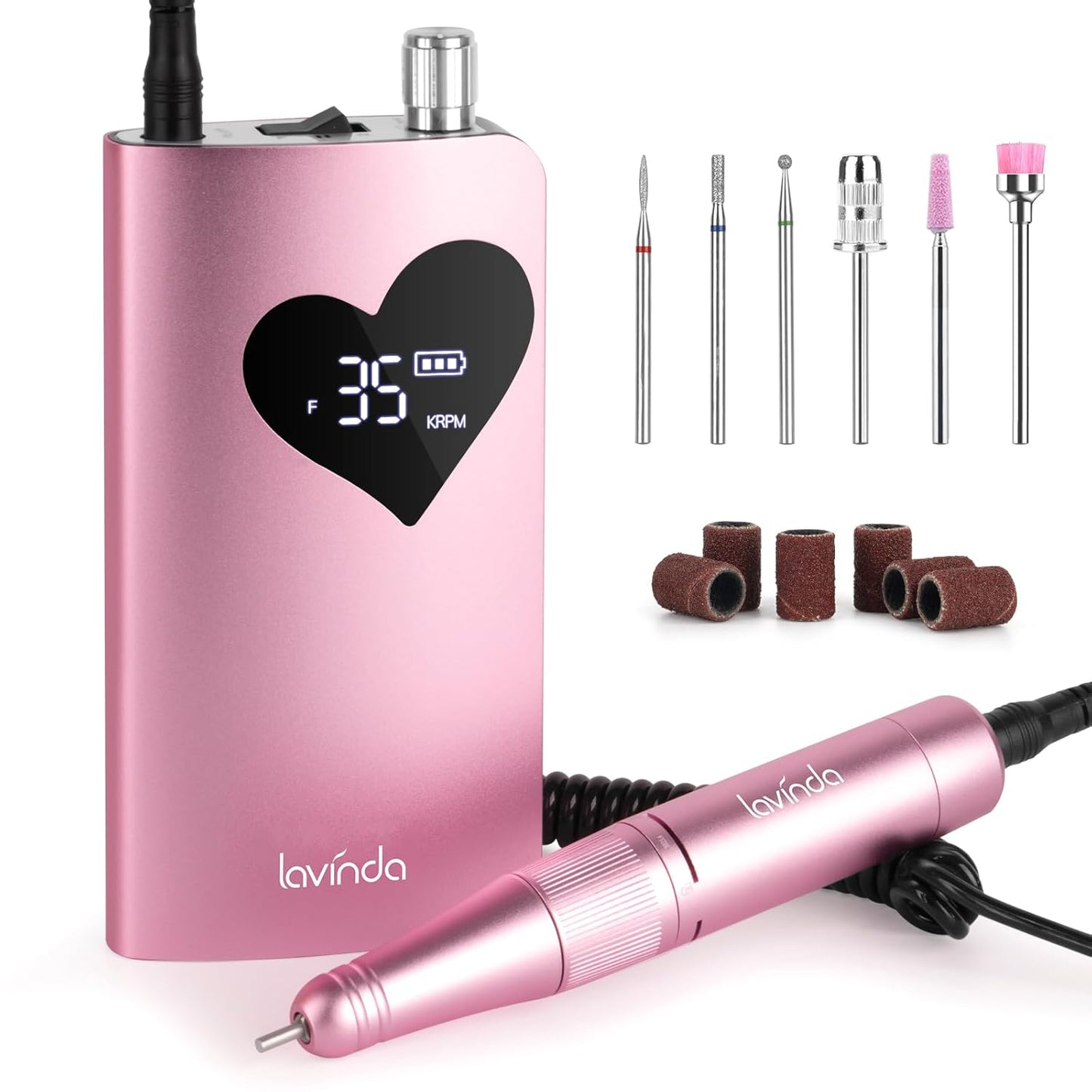 Electric Nail Drill Machine - 35000RPM Cordless Rechargeable Efile for Acrylic Gel Nails | Purple 910
