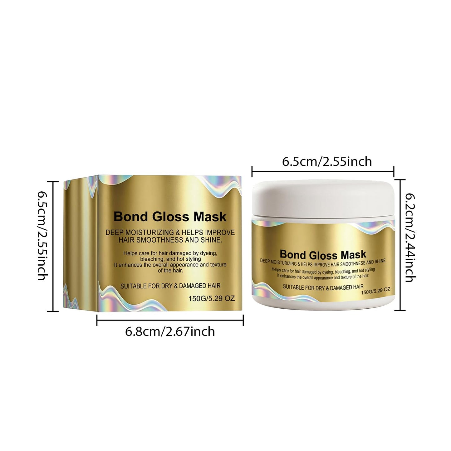 Bond Gloss Mask – Deep Repair Hair Mask with Hydrolyzed Keratin, 1PC