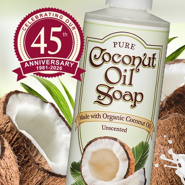 NutriBiotic Organic Coconut Oil Soap, Unscented 8 Oz - Vegan & Biodegradable