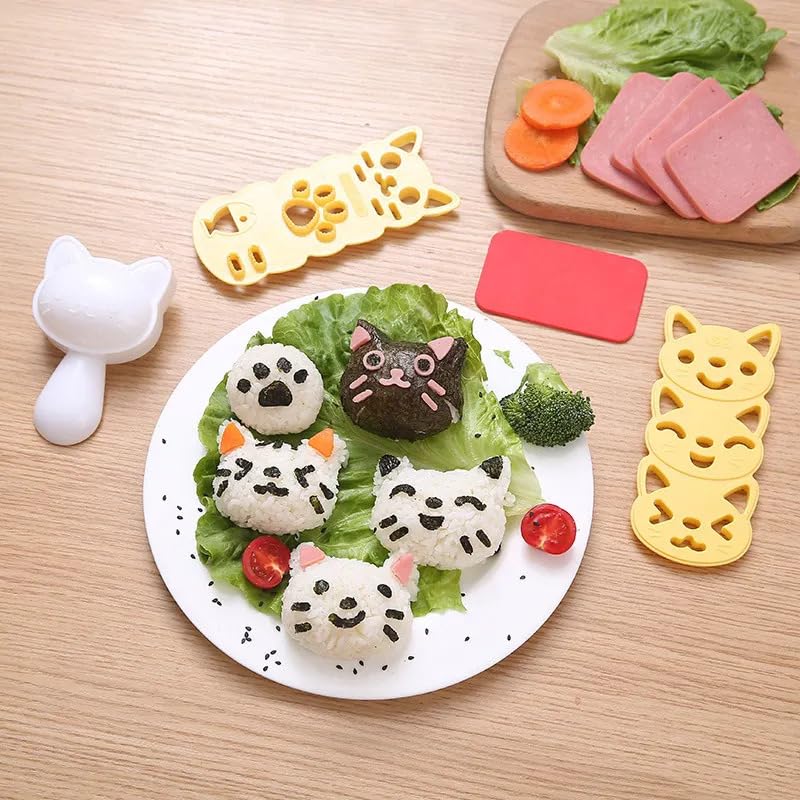 Onigiri Mold Set - 3 Cat Rice Ball Molds & Sushi Press Kit