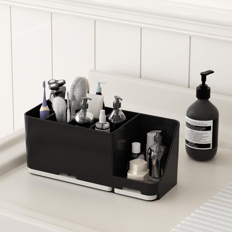 JUMEIHUI Large Electric Toothbrush Holder - 8 Slots with Quick-Dry Diatomite Base, Fits Sonicare & All Major Brands, Bathroom Countertop Organizer (Black)