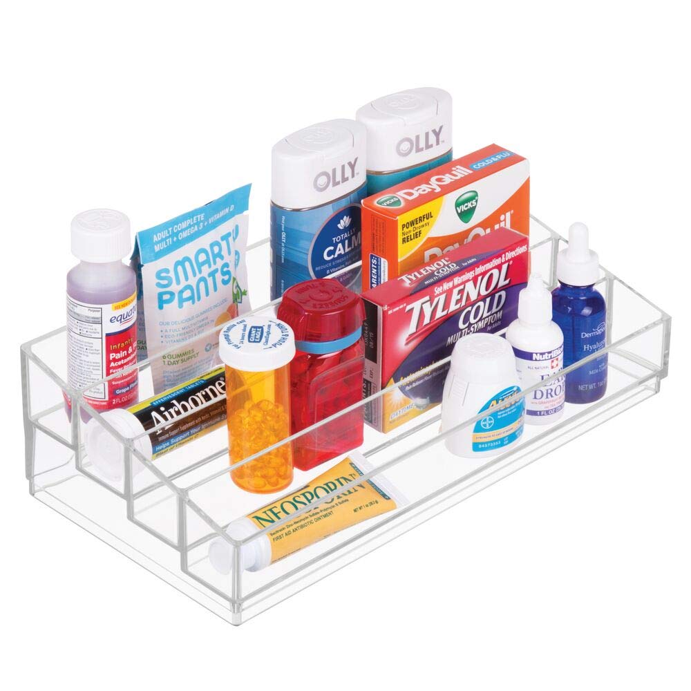 iDesign Tiered Cosmetics & Nail Polish Organizer, The Clarity Collection – 12.75 IN X 6.5IN X 3.75 IN, Clear