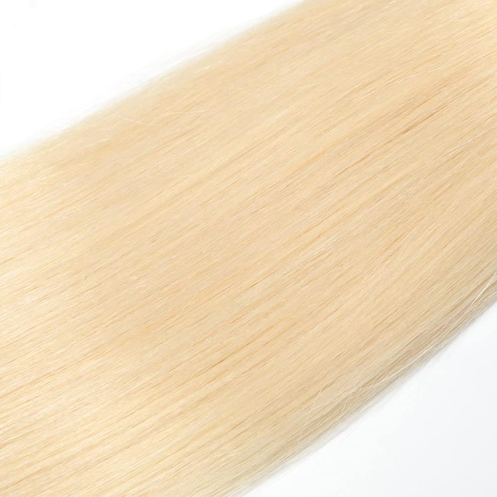 Auokmar 613 Bundles Human Hair 613 Blonde Straight Bundles 26 26 26 inch Double Weft 3 Bundle Blonde Human Hair Bundle 300g