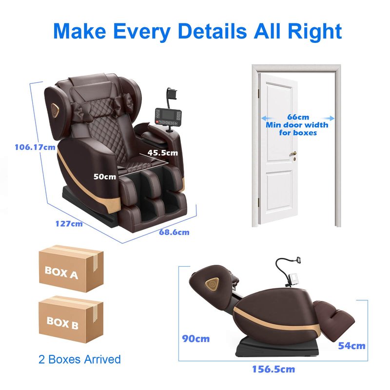 FURNIMAT 2026 Massage Chair Full Body, Zero Gravity Massage Chair with 10 Fix Rollers, Airbags, Heating, Foot Massage, Auto Modes, Bluetooth Speaker, Smart Screen Controller(Light Gray)