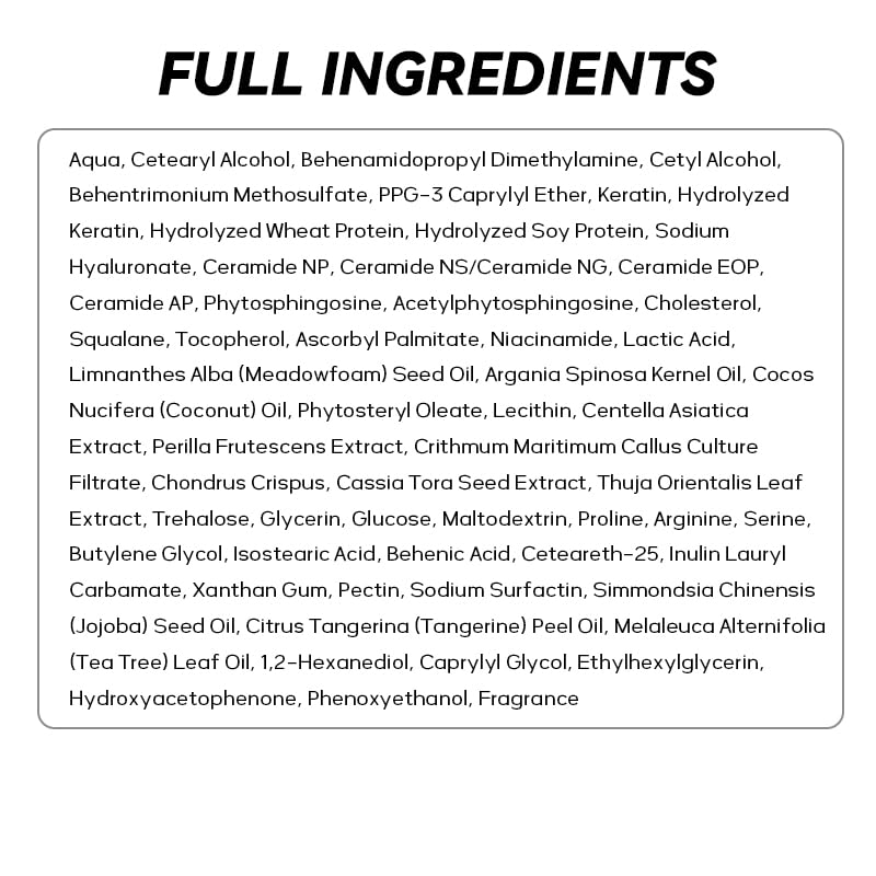 Botanical Keratin Hair Mask - Deep Repair Conditioner for Dry, Damaged Hair | Vegan, Silicone-Free, 10 fl oz