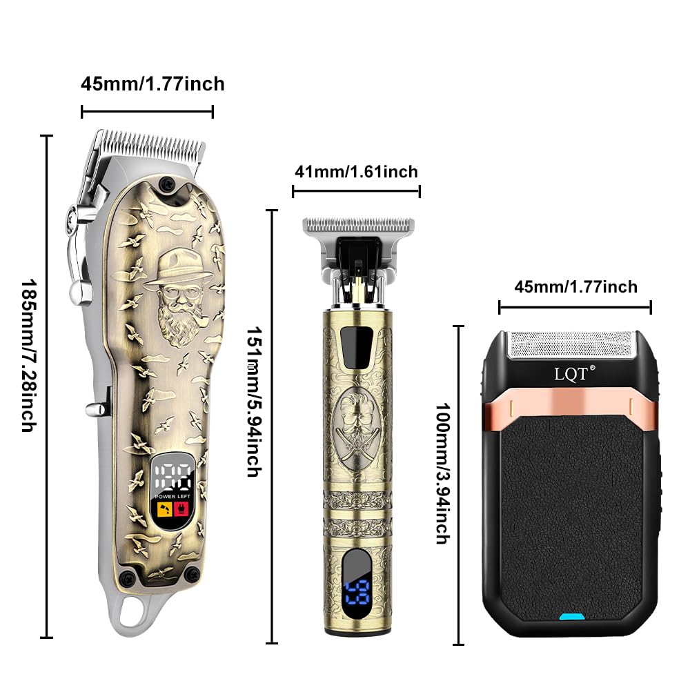 Hair Clippers Set for Men, Hair Clipper Trimmer with LED Display, Professional Cordless Hair Clipper Shaver Beard Trimmer, Hair Cutting Machine for Men, Holiday Gift for Him Father's Day Gift