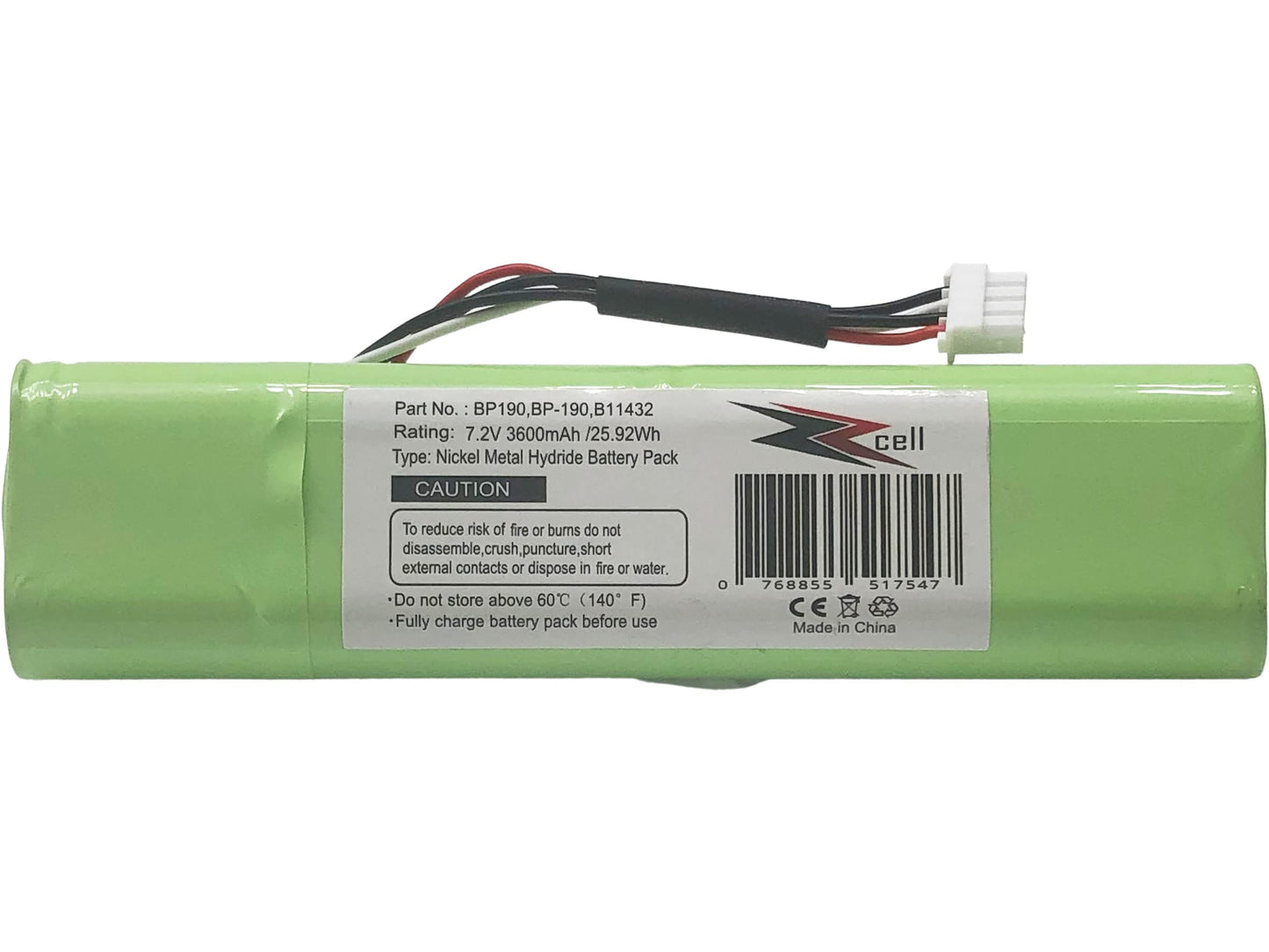 ZZcell® Battery Replacement for Fluke BP190, BP-190, B11432, 677390 Scopemeter 192, 192B, 196, 196B, 196C, 199, 199B, 199C Analyzers 433, 434, 435, 190M, 7.2V 3600mAh