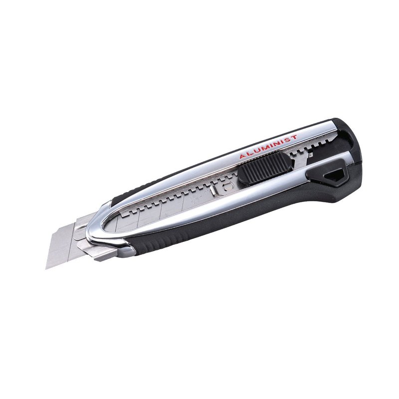 TAJIMA Utility Knife - 1" 7-Point Aluminist Magazine Snap Blade Box Cutter with Dual Blade Lock & 3 Rock Hard Blades - ACM-700C