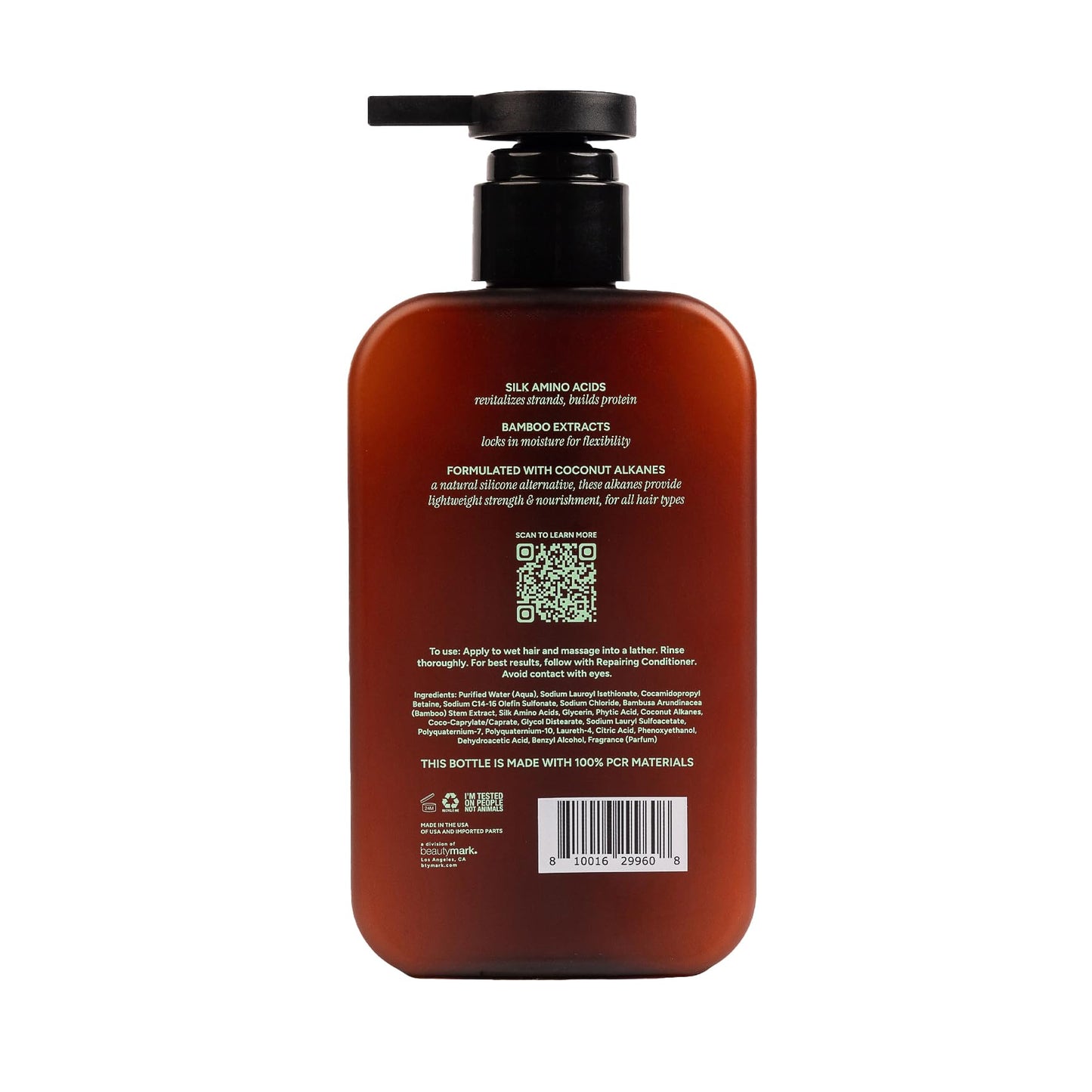 Intensive Repairing Shampoo β Strengthens & Restores with Silk Amino Acids, Bamboo Extract & Coconut Alkanes β Silicone-Free, Paraben-Free, Frizz-Free, Vegan, All Hair Types β 12.5 fl oz