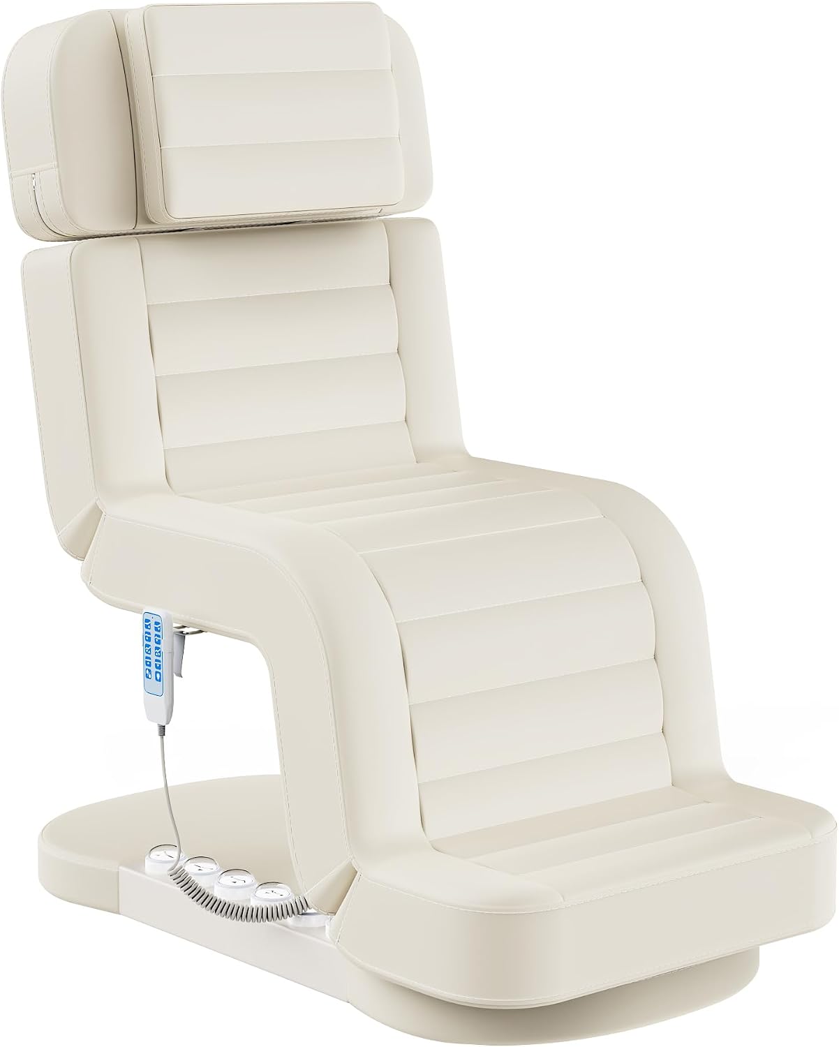 Electric Spa Table with LED Light - 3 Motor Adjustable Height, Backrest & Leg Support | White for Massage, Facial & Beauty Treatments