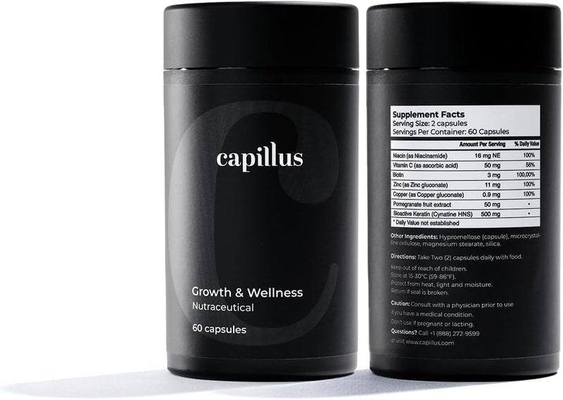 Capillus Hair Growth Vitamins for Women | Biotin & Keratin Supplements for Faster Hair Regrowth - 60 Capsules