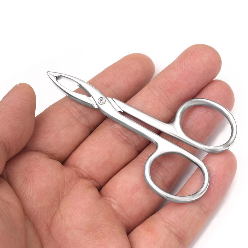 Motanar 2 Pieces Tweezers Scissor Handle Straight Tip Scissor Shaped Eyebrows Tweezers for Hair Plucker Remover Facial Hair Eyebrows Care (Silver and Black)