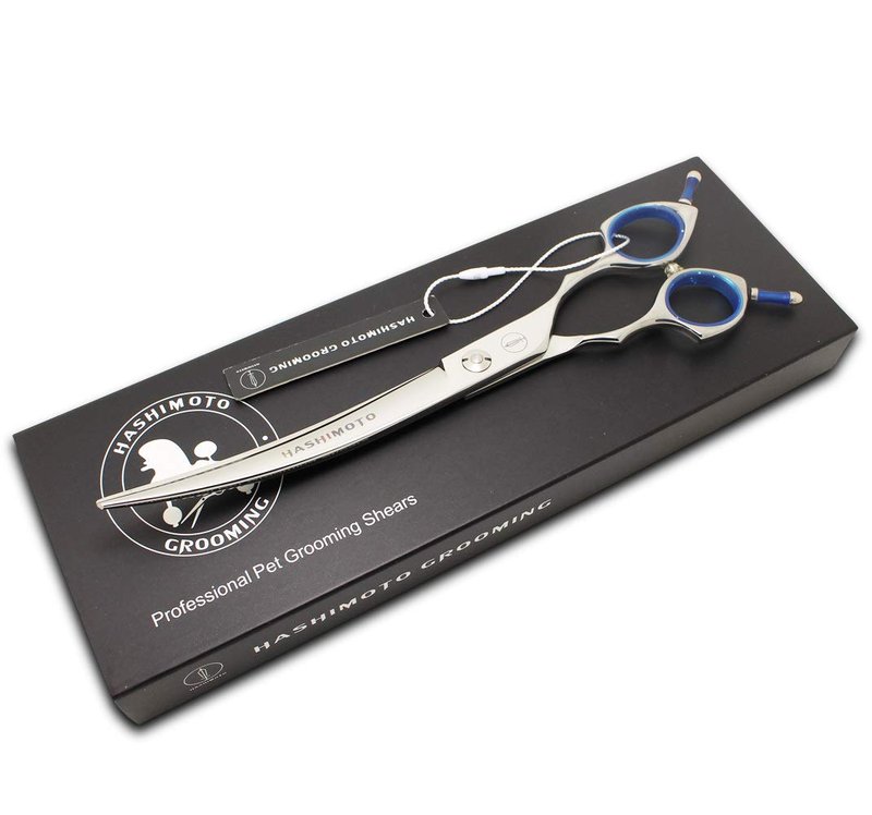 HASHIMOTO Dog Grooming Scissors, Curved Scissors for Dog Grooming, 7.5 inch, 30 Degree of Curved Blade,Light Weight, Pet Shears for Trimming Face and Paws.